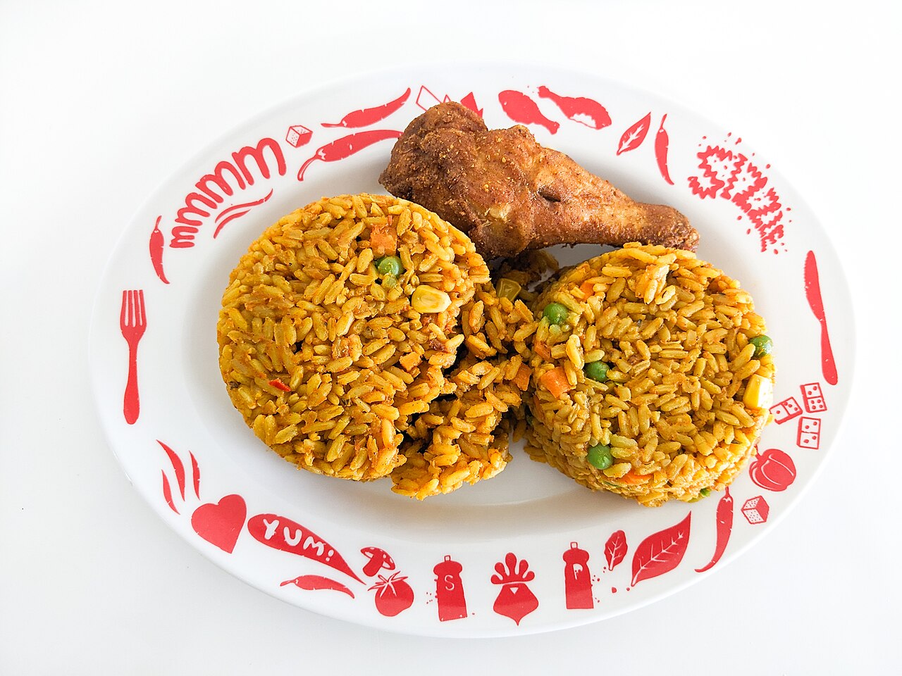 Jollof rice with grilled chicken